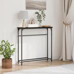 vidaXL Console Tafel Zwart Eiken 75x19,5x75 cm Engineered, Verzenden, Nieuw