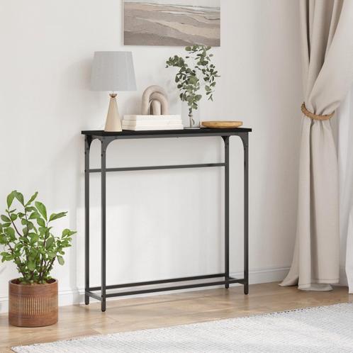 vidaXL Console Tafel Zwart Eiken 75x19,5x75 cm Engineered, Huis en Inrichting, Tafels | Bijzettafels, Nieuw, Verzenden