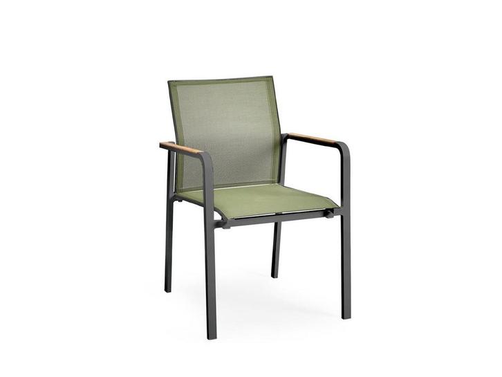 Suns Tutti eetstoel forest green mrg teak armleuningen *SALE, Tuin en Terras, Tuinsets en Loungesets