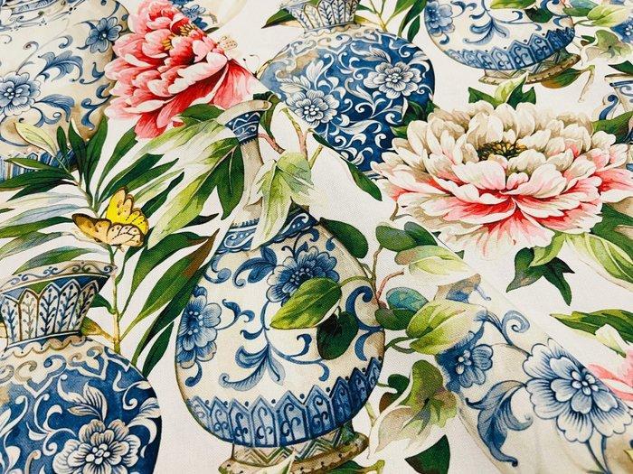 Bloeiende elegantie: Prachtige katoenstof Oeko Tex -, Antiek en Kunst, Antiek | Tapijten, Tafelkleden en Textiel