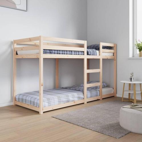 vidaXL Stapelbed massief grenenhout 75x190 cm, Huis en Inrichting, Slaapkamer | Bedden, Nieuw, Verzenden