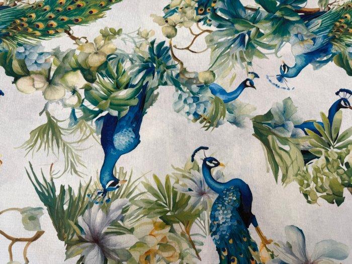 Tropisch Koninklijkheid – De zang van de pauw - Meubelstof -, Antiquités & Art, Tapis & Textile