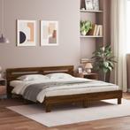 vidaXL Bedframe met hoofdeinde bewerkt hout bruineikenkleur, Huis en Inrichting, Slaapkamer | Bedden, Verzenden, Nieuw