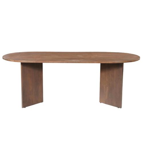 Mangohouten Eettafel Eilis 220x100 cm Walnoot, Huis en Inrichting, Tafels | Eettafels, Nieuw, Overige houtsoorten, Overige vormen