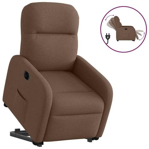 vidaXL Sta-op-stoel elektrisch verstelbaar stof bruin, Huis en Inrichting, Fauteuils, Nieuw, Verzenden