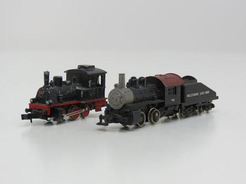 Schaal N Rivarossi 1225 Minitrix 2914 set stoomlocomotive..., Hobby en Vrije tijd, Modeltreinen | N-Spoor, Gelijkstroom, Locomotief
