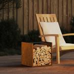 vidaXL Brandhoutrek 40x40x40 cm weervast staal, Tuin en Terras, Verzenden