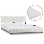 vidaXL Lit avec matelas Blanc Similicuir 140x200 cm, Verzenden, Neuf