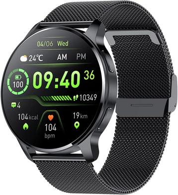 Smartwatch met telefoonfunctie, hartslag, SpO2, bloeddruk...