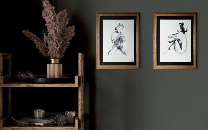 Eugène Eechaut (1928-2019) - Abstract figures ink diptych -, Antiquités & Art, Art | Objets design