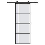 vidaXL Schuifdeur met beslag 76x205 cm ESG-glas en aluminium, Doe-het-zelf en Bouw, Deuren en Vliegenramen, Verzenden, Nieuw