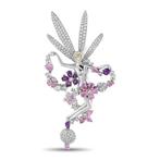 Broche - 18 karaat Witgoud, 18K Witgoud 1.63ct Diamant en