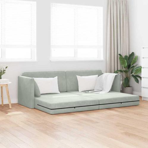 vidaXL Vloer slaapbank Lichtgrijs 213 x 76 x 77 cm Fluweel, Huis en Inrichting, Zetels | Zetels, Nieuw, Verzenden