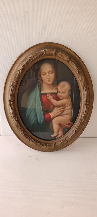 After Raffaello - Cadre - Bois, Plâtre - Madonna del, Antiquités & Art