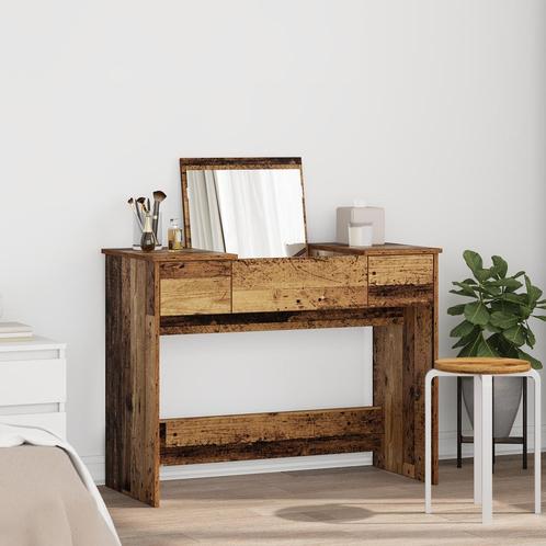 vidaXL Kaptafel met Spiegel Oud Hout 100x45x76 cm, Huis en Inrichting, Tafels | Kaptafels, Nieuw, Verzenden
