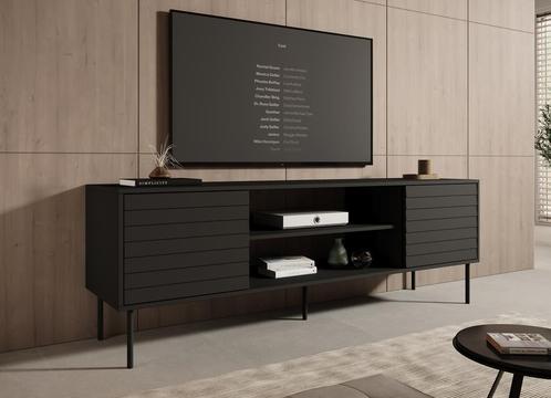 Meubella | TV-Meubel zwart 180x40x60 | hotel chique modern, Huis en Inrichting, Kasten |Televisiemeubels, 25 tot 50 cm, Nieuw