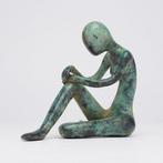 sculptuur, NO RESERVE PRICE - Antiqued Patinated Sitting