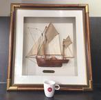 Wanddecoratie - Schilderij 3D zeilboot Thonier achter glas