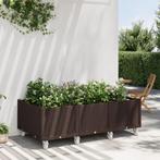 vidaXL Plantenbak met wielen 150x80x54 cm polypropeen bruin, Tuin en Terras, Verzenden, Nieuw