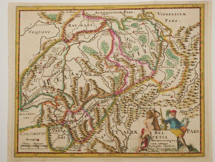 Zwitserland - Zwitserland; Cluver - Helvetia Conterminarumq, Boeken, Atlassen en Landkaarten