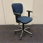 Bureaustoel, blauwe stoffering - zwart / chroom, Bureaustoel