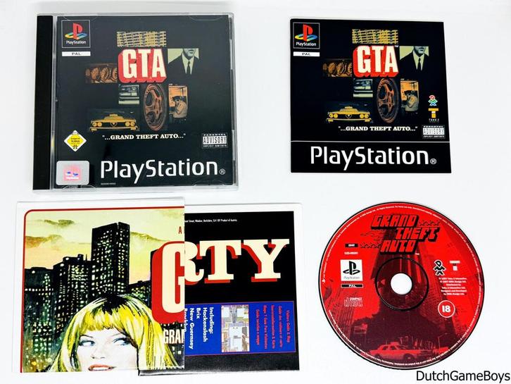 Playstation 1 / PS1 - GTA - Grand Theft Auto + Map - Black L, Games en Spelcomputers, Games | Sony PlayStation 1, Gebruikt, Verzenden