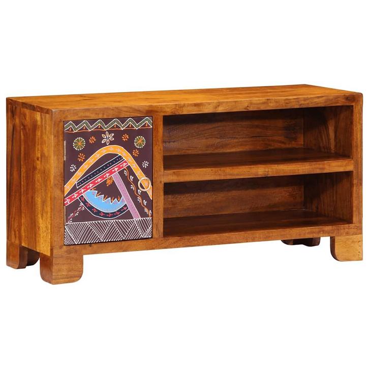 vidaXL TV-meubel 90x30x45 massief acaciahout meerkleurig, Huis en Inrichting, Woonaccessoires | Cd- en Dvd-rekken, Nieuw, Verzenden