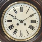 Schoolklok - Antiek - Mahoniehout, Messing en Glas -