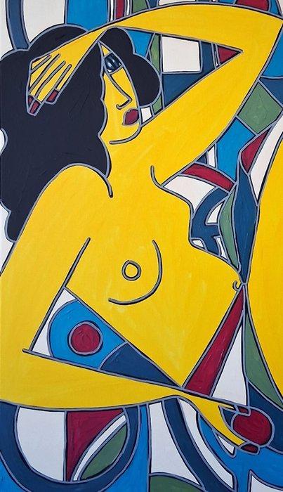 Patricia Kleyman - Nu solitaire à la balle rouge un soir, Antiek en Kunst, Kunst | Designobjecten