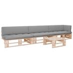 vidaXL 4-delige Loungeset pallet met kussens geïmpregneerd, Tuin en Terras, Verzenden, Nieuw, Loungeset