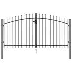 vidaXL Poort met puntige bovenkant dubbel 3x1,5 m staal, Tuin en Terras, Tuinpoorten, Verzenden, Nieuw