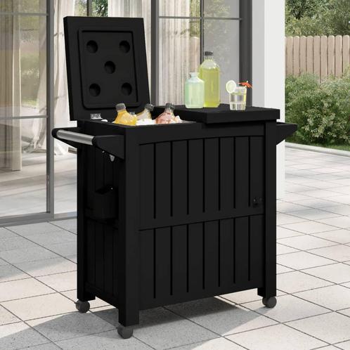 vidaXL Serveerwagen 3-in-1 polypropeen zwart, Huis en Inrichting, Keuken | Keukenbenodigdheden, Nieuw, Verzenden