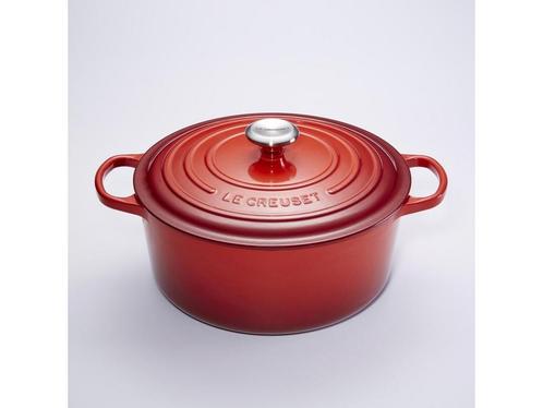 Le Creuset Braadpan Signature Kersenrood – Ø 30 cm / 8,1, Huis en Inrichting, Woonaccessoires | Overige, Zo goed als nieuw, Verzenden