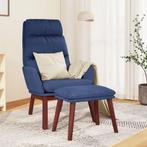 vidaXL Relaxstoel met voetenbank stof blauw, Verzenden, Nieuw