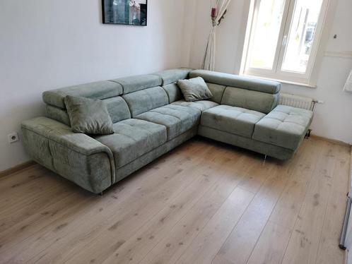 Fabien, hoeksalon met lounge, groen (nieuw, A-keuze), Huis en Inrichting, Zetels | Zetels, Nieuw, Metaal, Stof