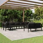 vidaXL 9-delige Loungeset met kussens aluminium, Tuin en Terras, Verzenden, Nieuw, Loungeset