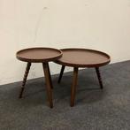 Complete set 2x salontafel Dutchbone Arabica, walnoot, Maison & Meubles, Tables | Tables de salon