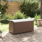vidaXL Tuinbank met kussen 116x46x57 cm poly rattan bruin, Tuin en Terras, Verzenden, Nieuw