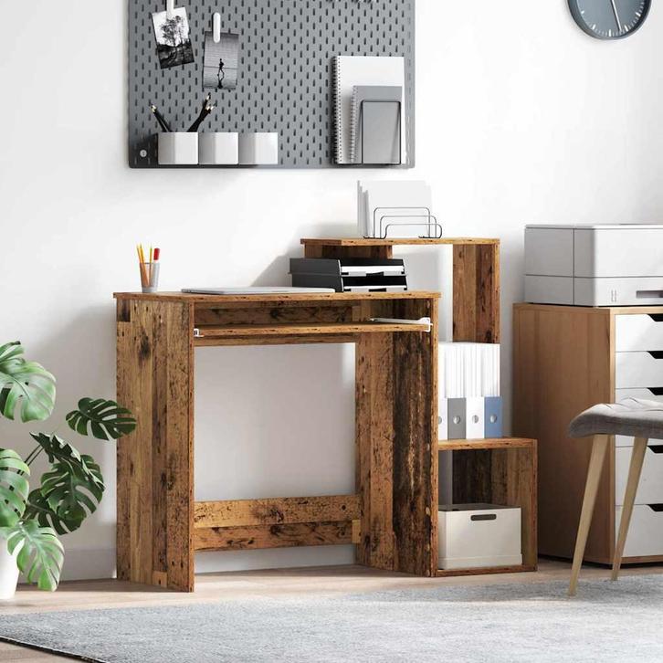 vidaXL Bureau met lade Oud Hout 106 x 41 x 88.5 cm Bewerkt, Huis en Inrichting, Bureaus, Nieuw, Verzenden