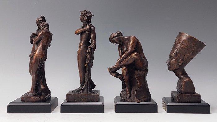 Sculpture, 4 Museum reproducties - 1,4 kg - 16 cm - Bronze, Antiek en Kunst, Curiosa en Brocante