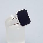 Zilver, Art Deco Zegelring, Onyx - Ring