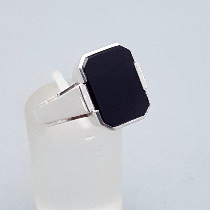 Zilver, Art Deco Zegelring, Onyx - Ring, Antiek en Kunst, Kunst | Designobjecten