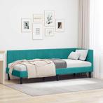vidaXL Hoek Bed Frame met hoofdeinde Turquoise 80 cm x 200, Verzenden
