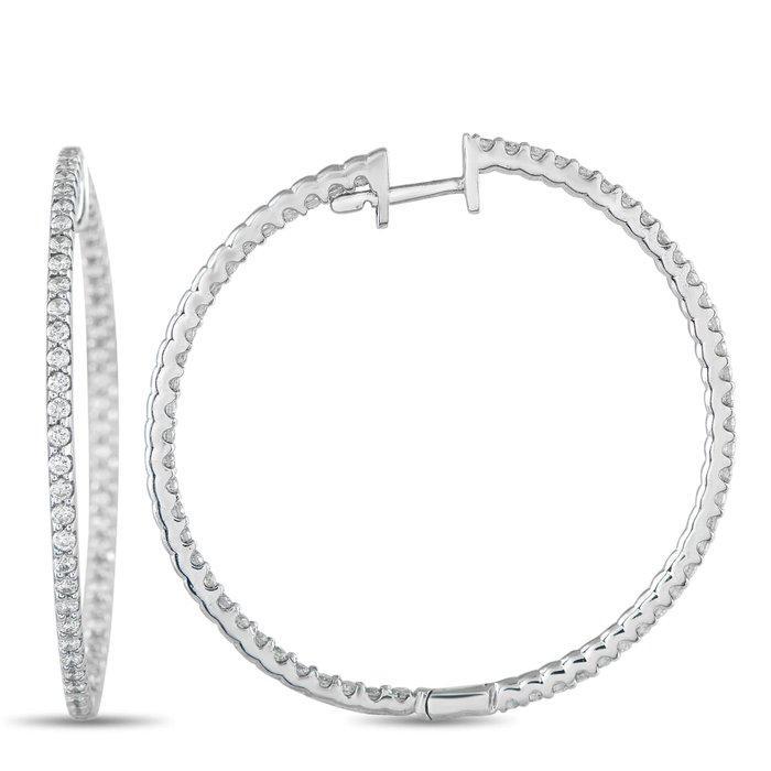 Oorbellen - 14 karaat Witgoud, 14K witgouden 1,77 ct diamant, Handtassen en Accessoires, Oorbellen