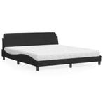 vidaXL Bed met matras fluweel zwart 180x200 cm, Verzenden