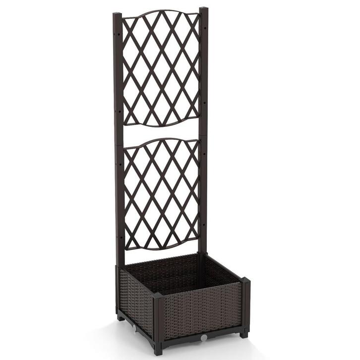 Tweedekans | Coast Plantenbak met Klimrek - Rotan - 40 x 40, Huis en Inrichting, Woonaccessoires | Overige, Ophalen of Verzenden