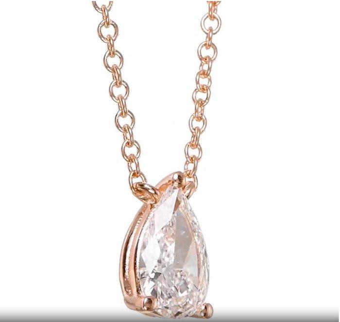 Ketting met hanger - 14 karaat Roségoud - 0.54ct. tw., Handtassen en Accessoires, Antieke sieraden