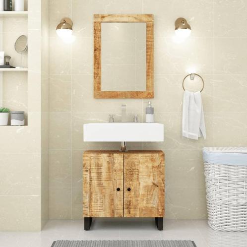 vidaXL Wastafelkast 62x33x58 cm massief mangohout en bewerkt, Huis en Inrichting, Badkamer | Badkamermeubels, Nieuw, Verzenden