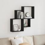vidaXL Wandkast Zwart Eiken 80x15x78,5 cm Gemaakt van Hout, Huis en Inrichting, Kasten | Wandmeubels, Verzenden, Nieuw