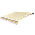 vidaXL Luifel handmatig uittrekbaar 300 cm geel/wit, Verzenden, Nieuw